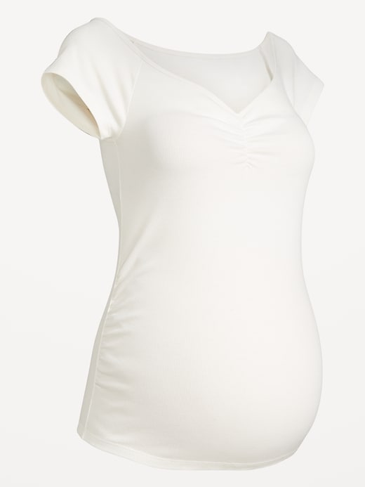 Image number 4 showing, Maternity Short-Sleeve Cinch-Front Top