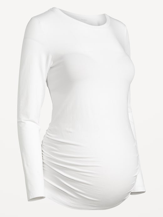 Image number 2 showing, Maternity Long-Sleeve Crew-Neck T-Shirt