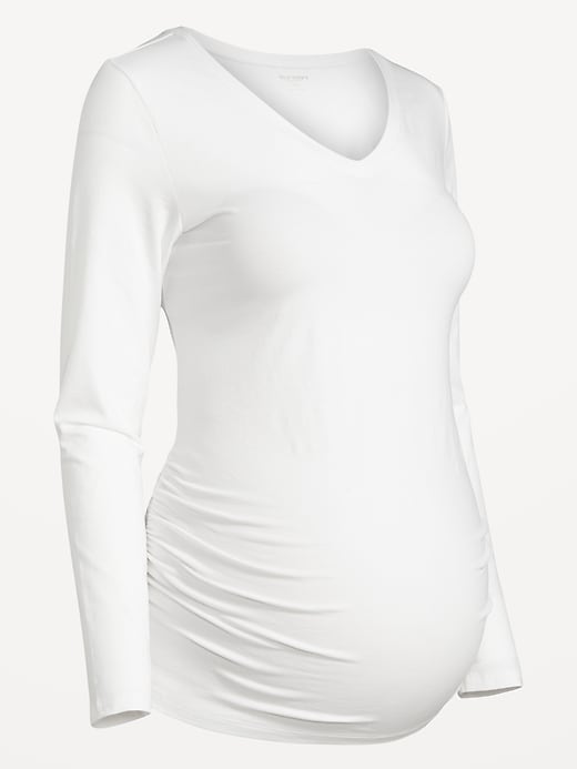 Image number 2 showing, Maternity V-Neck Long-Sleeve T-Shirt