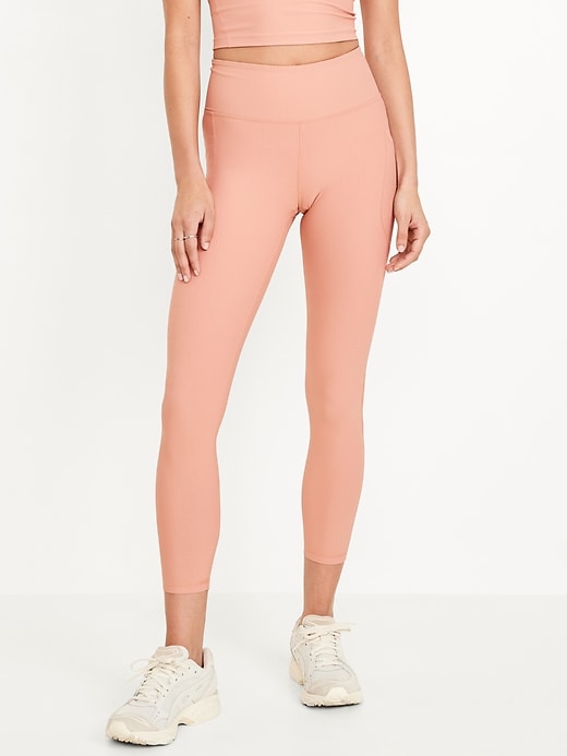 Image number 1 showing, High-Waisted PowerSoft Ribbed Leggings