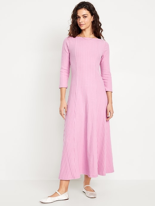 Image number 1 showing, Fit &amp; Flare Ribbed Maxi Dress