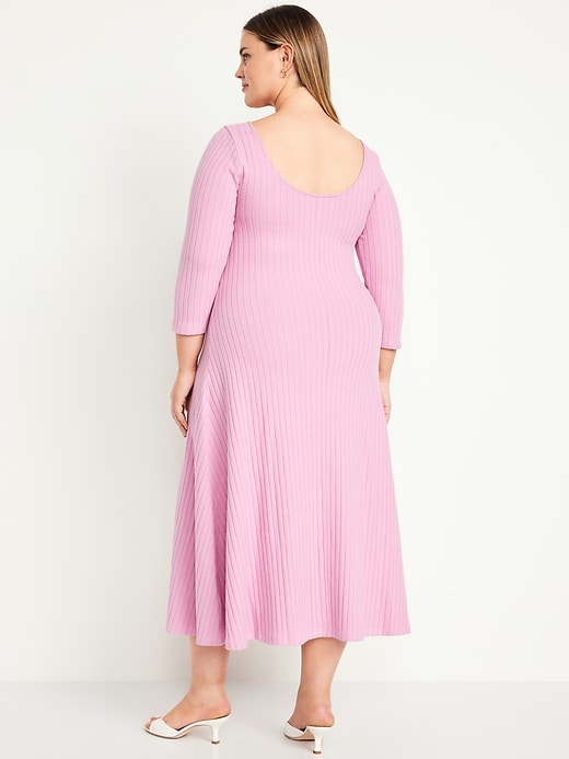 Image number 7 showing, Fit &amp; Flare Ribbed Maxi Dress