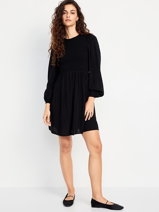 Image number 1 showing, Fit &amp; Flare Long-Sleeve Mini Dress