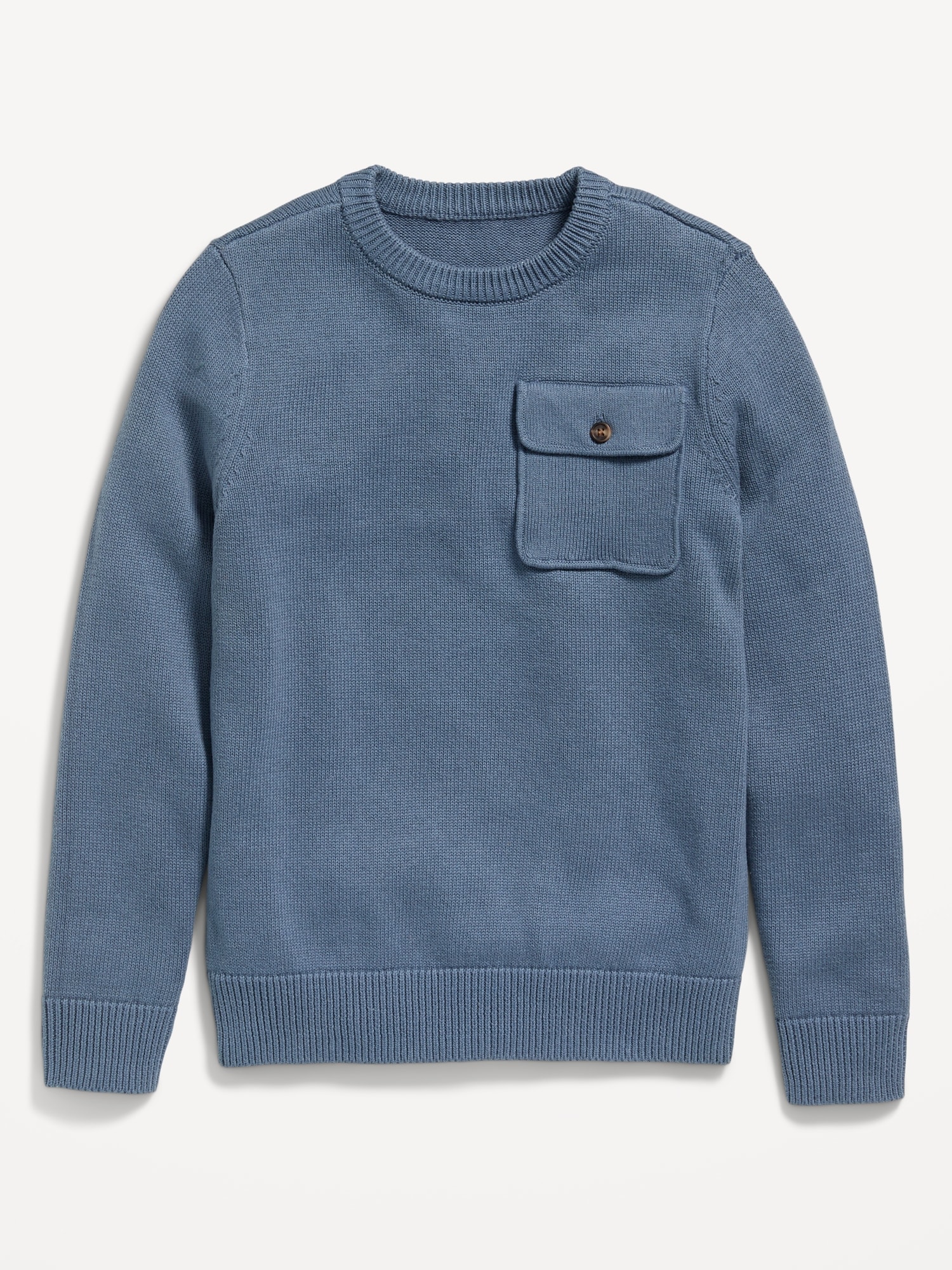 Crew-Neck Utility Pocket Sweater for Boys