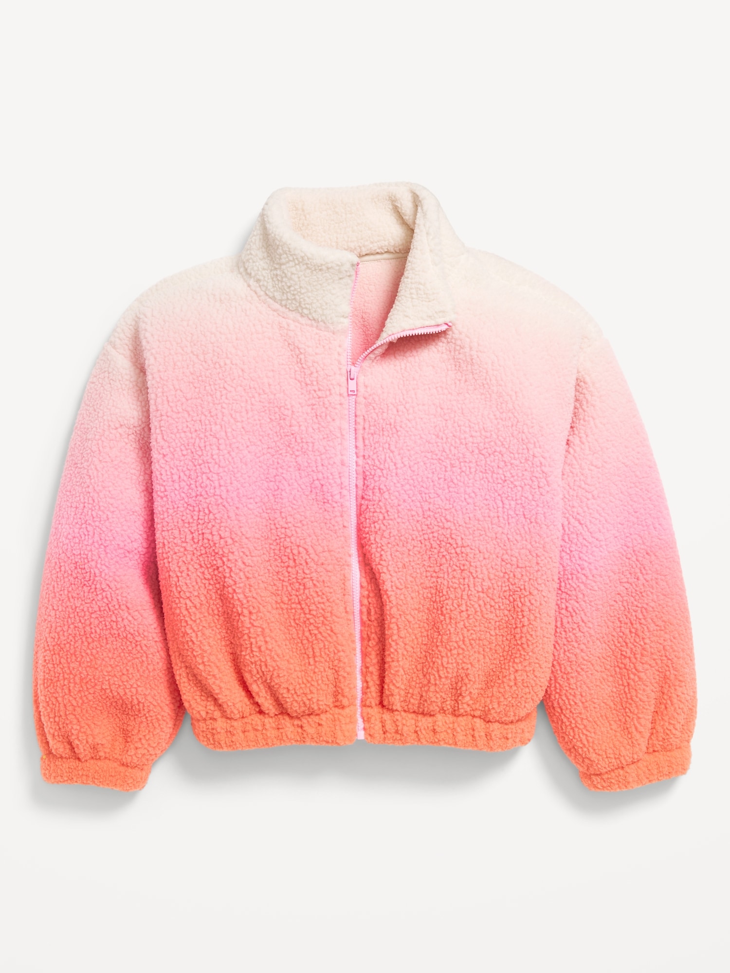 Mock-Neck Sherpa Full-Zip Jacket for Girls