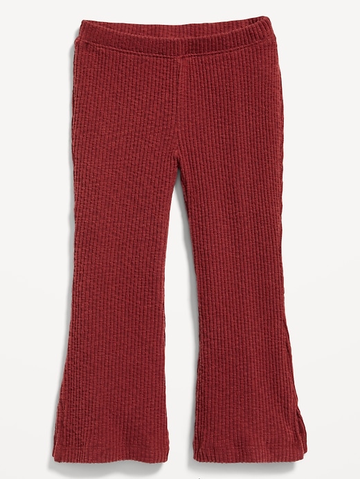 Voir une image plus grande du produit 1 de 2. Legging évasé en tissu côtelé texturé avec fentes latérales pour toute-petite fille