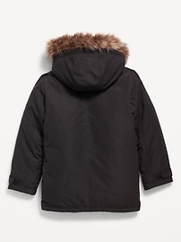 View large product image 3 of 3. Water-Resistant Sherpa-Lined Hooded Parka Coat for Boys