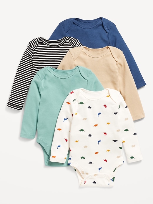 View large product image 1 of 3. Long-Sleeve Bodysuit 5-Pack for Baby