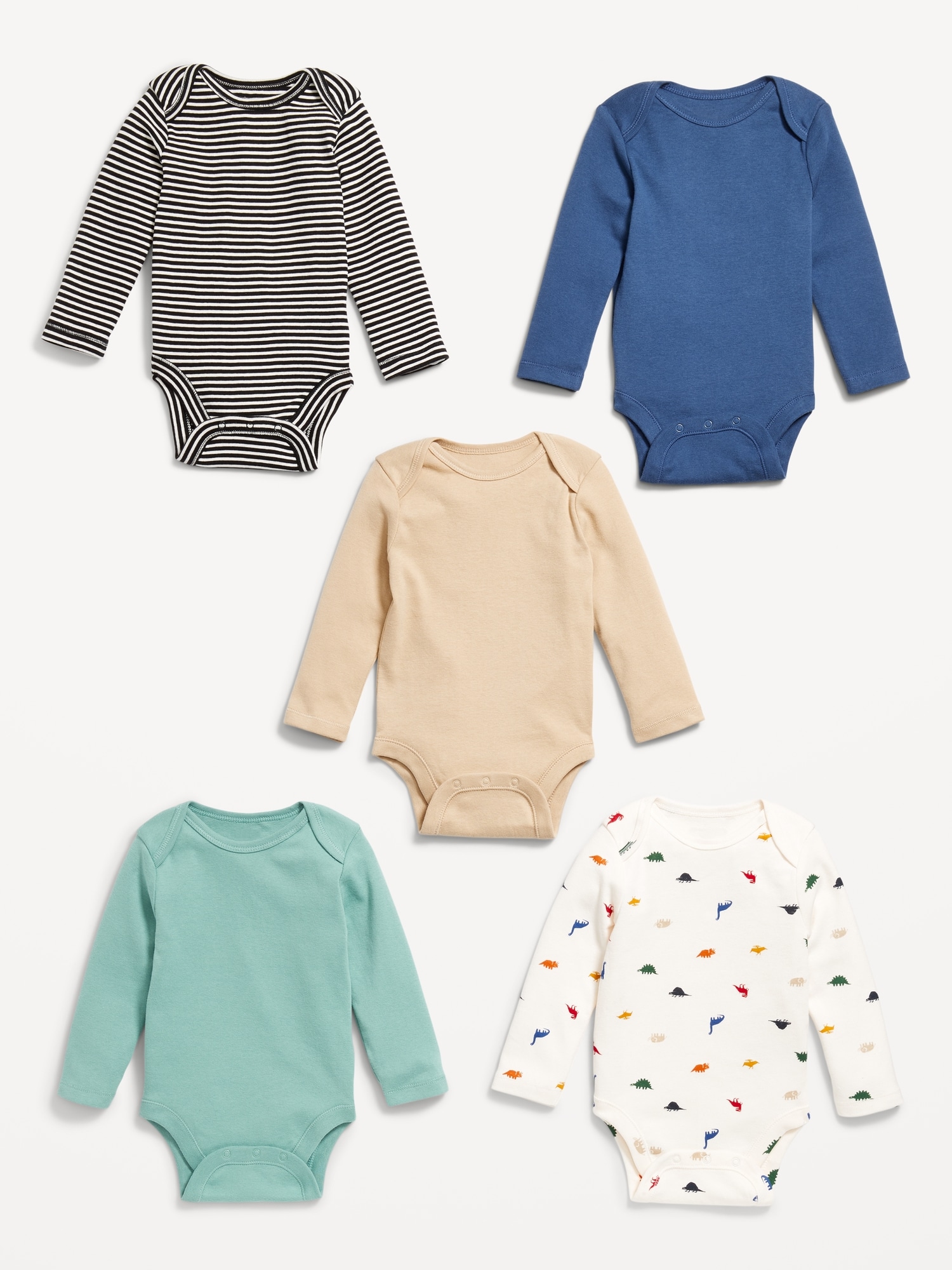 Long-Sleeve Bodysuit 5-Pack for Baby