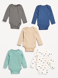 View large product image 3 of 3. Long-Sleeve Bodysuit 5-Pack for Baby