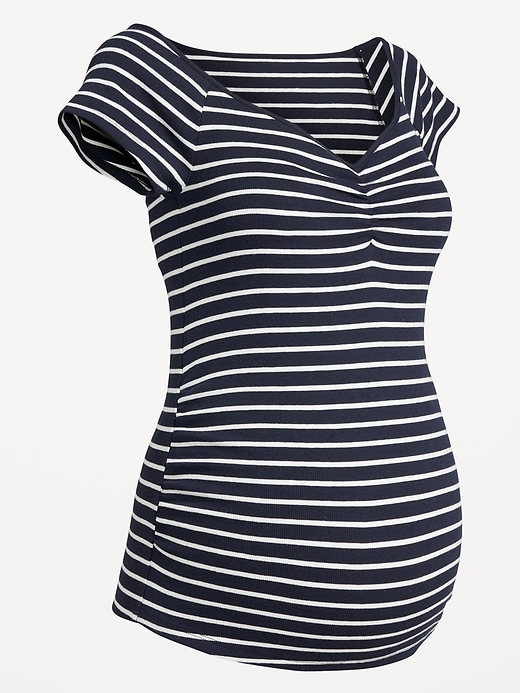 Image number 6 showing, Maternity Short Sleeve Cinch-Front Top