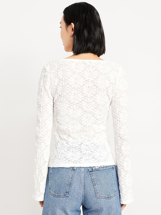 Image number 2 showing, Textured Lace Scoop-Neck Top