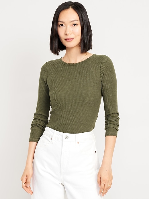 Image number 1 showing, Plush-Knit Long-Sleeve T-Shirt