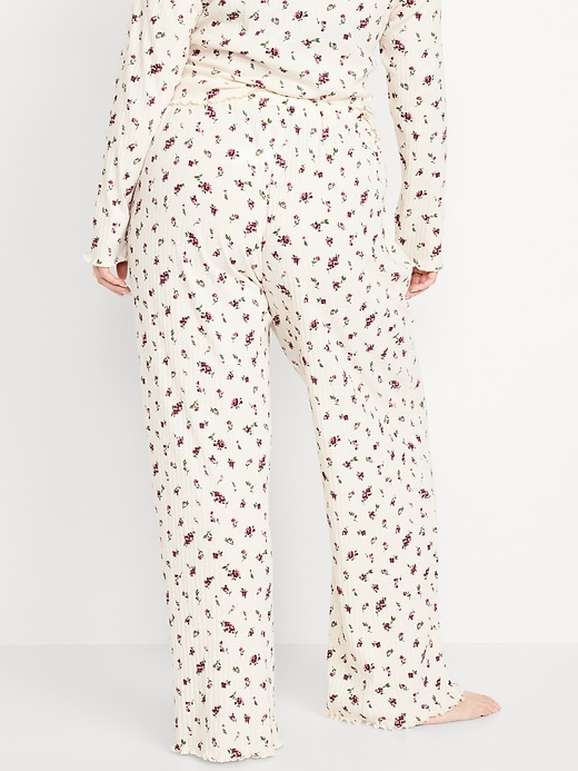 Image number 6 showing, High-Waisted Ribbed Pajama Pants