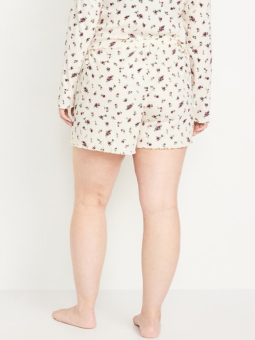 Image number 6 showing, High-Waisted Ribbed Pajama Shorts