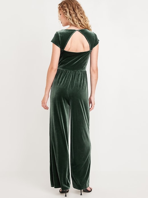 Fit Flare Velvet Jumpsuit Old Navy