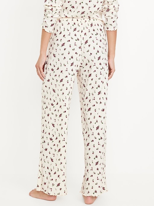 Image number 2 showing, High-Waisted Ribbed Pajama Pants