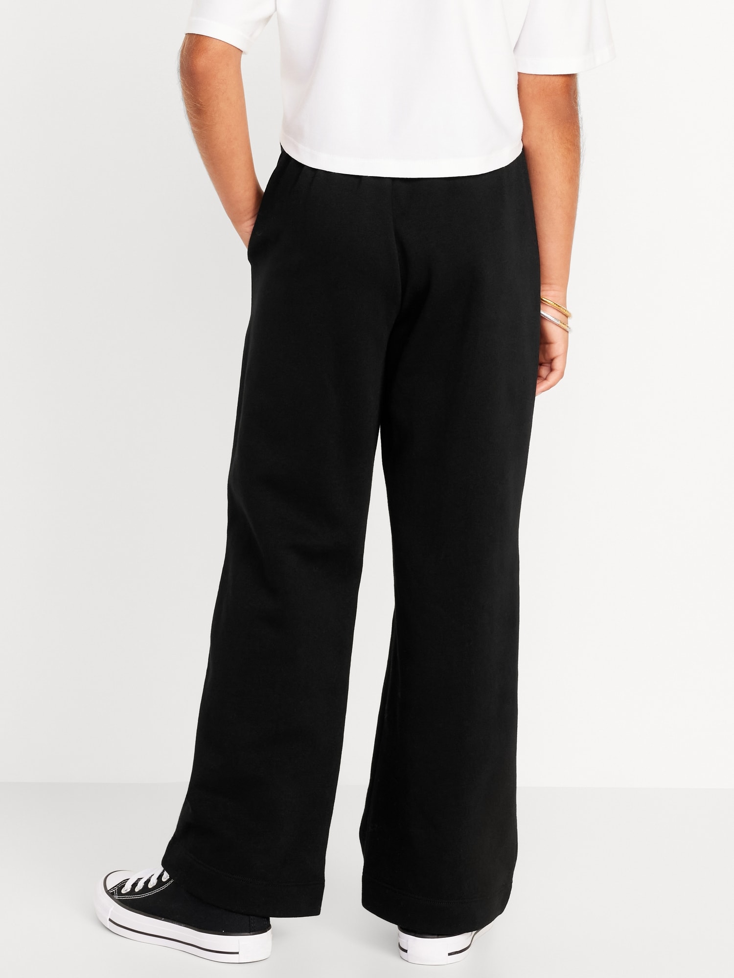 High-Waisted Straight-Leg Fleece Pants for Girls