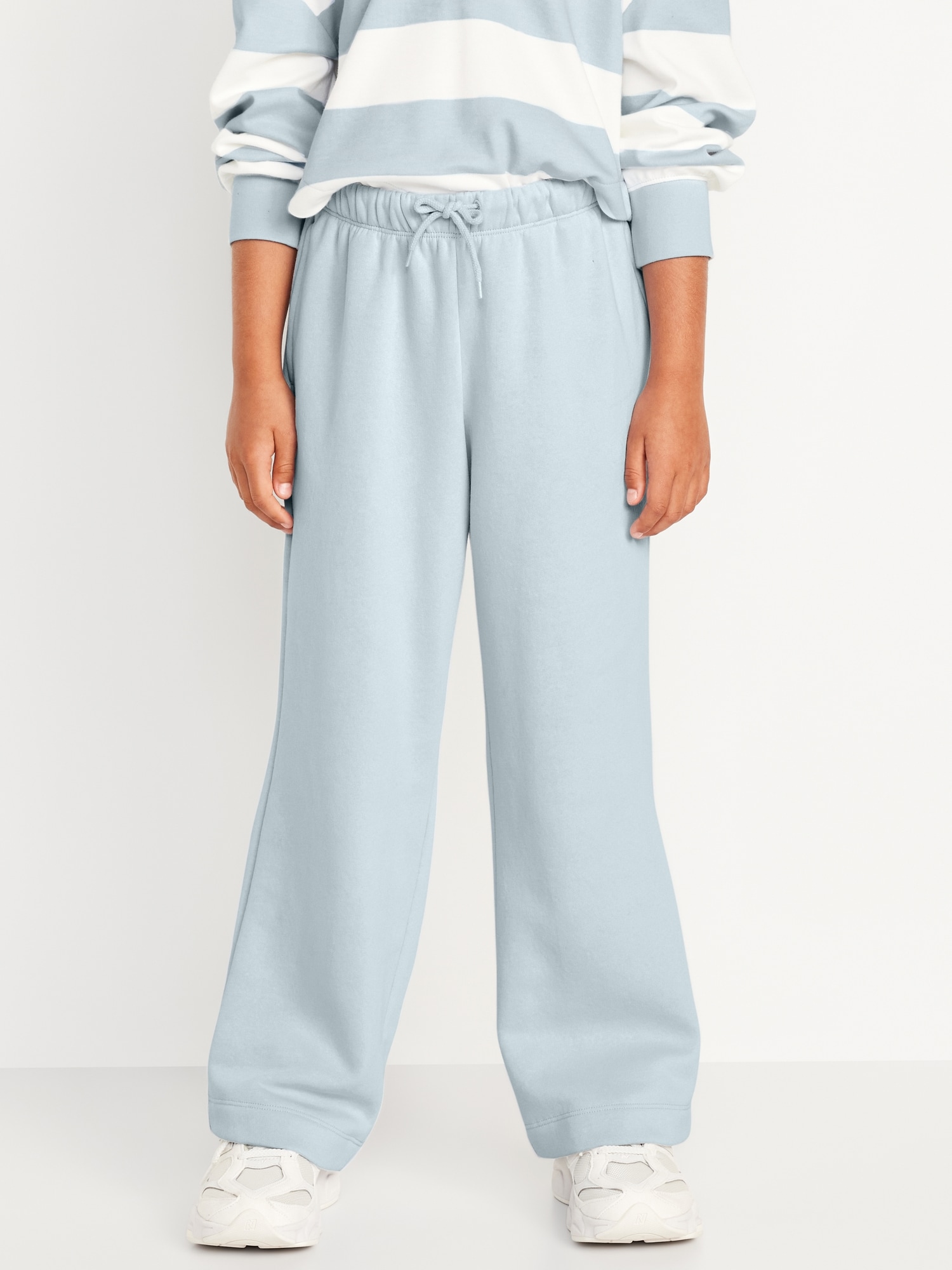 High-Waisted Straight-Leg Fleece Pants for Girls