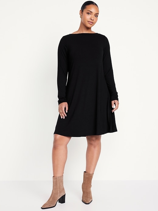 Image number 4 showing, Long-Sleeve Mini Swing Dress