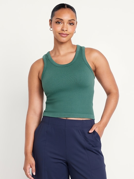 Image number 4 showing, Fitted Seamless Ribbed Tank Top