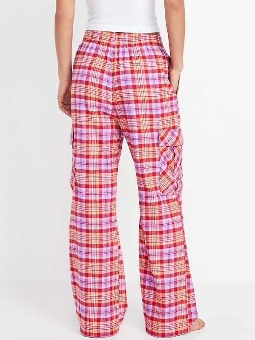 Image number 2 showing, High-Waisted Flannel Cargo Pants