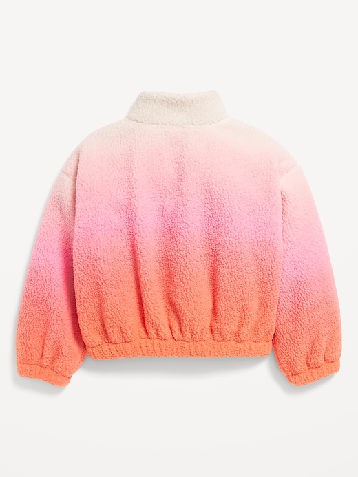 L'image numéro 4 présente Veste en Sherpa à imprimé à col montant et glissière pleine longueur pour fille