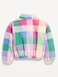 Voir une image plus grande du produit 4 de 5. Veste en Sherpa à imprimé à col montant et glissière pleine longueur pour fille