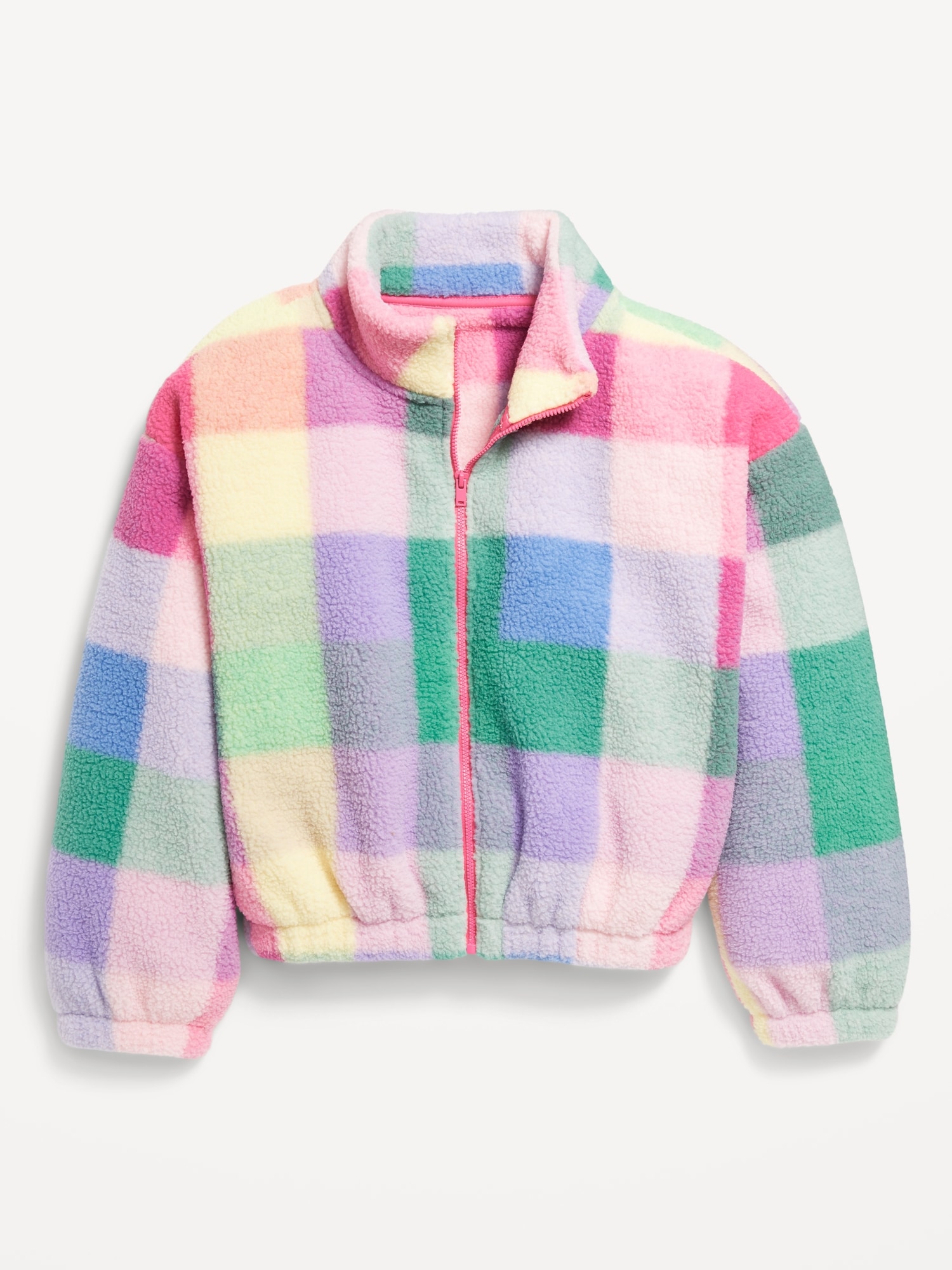 Mock-Neck Sherpa Full-Zip Jacket for Girls