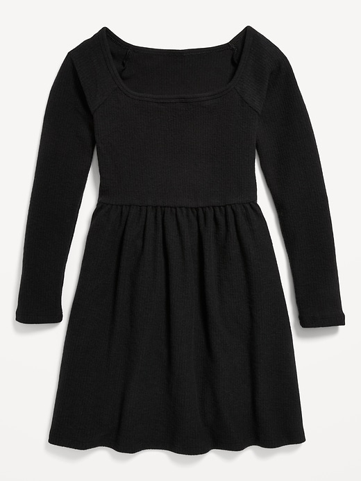 Image number 3 showing, Long-Sleeve Plush Ribbed Fit and Flare Dress for Girls