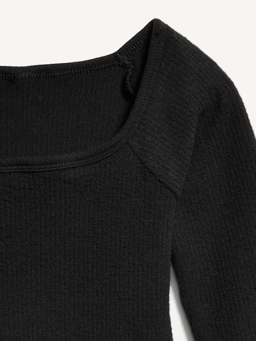 Image number 4 showing, Long-Sleeve Plush Ribbed Fit and Flare Dress for Girls