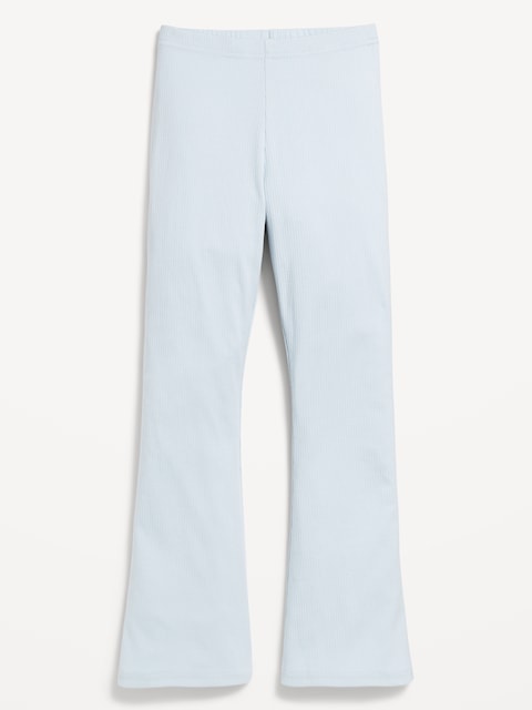 Full-Length Ribbed Flared Leggings for Girls