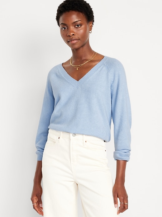 Image number 1 showing, SoSoft Loose V-Neck Sweater