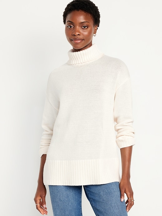 Image number 1 showing, Turtleneck Tunic Sweater