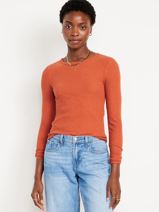 Image number 1 showing, Plush-Knit Long-Sleeve T-Shirt