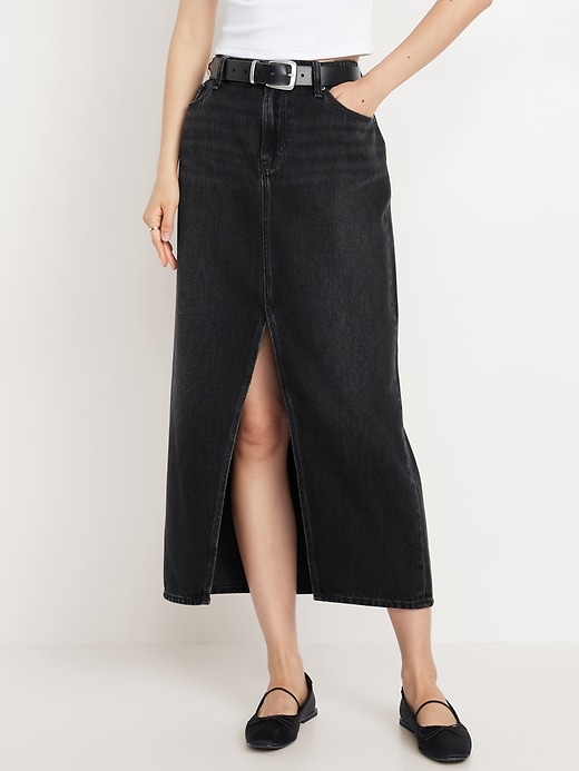 Image number 5 showing, Mid-Rise Jean Maxi Skirt