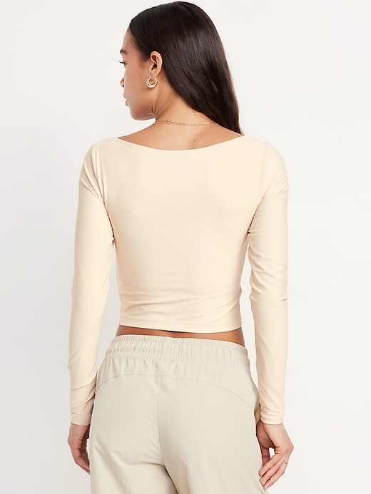 Image number 2 showing, PowerSoft Long-Sleeve Crop Support Top