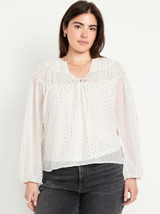 Image number 5 showing, Split-Neck Chiffon Top