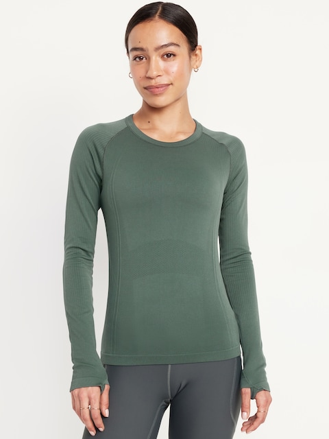 Fluid Seamless Fitted Top - Green