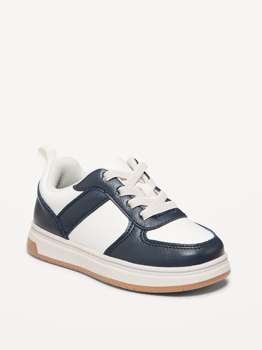 View large product image 1 of 3. Faux-Leather Lace-Up Sneakers for Toddler Boys