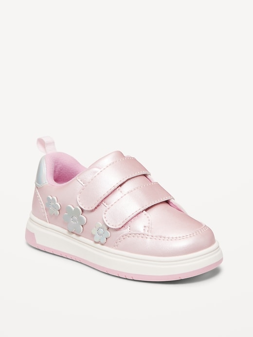 View large product image 1 of 3. Faux-Leather Double-Strap Sneakers for Toddler Girls