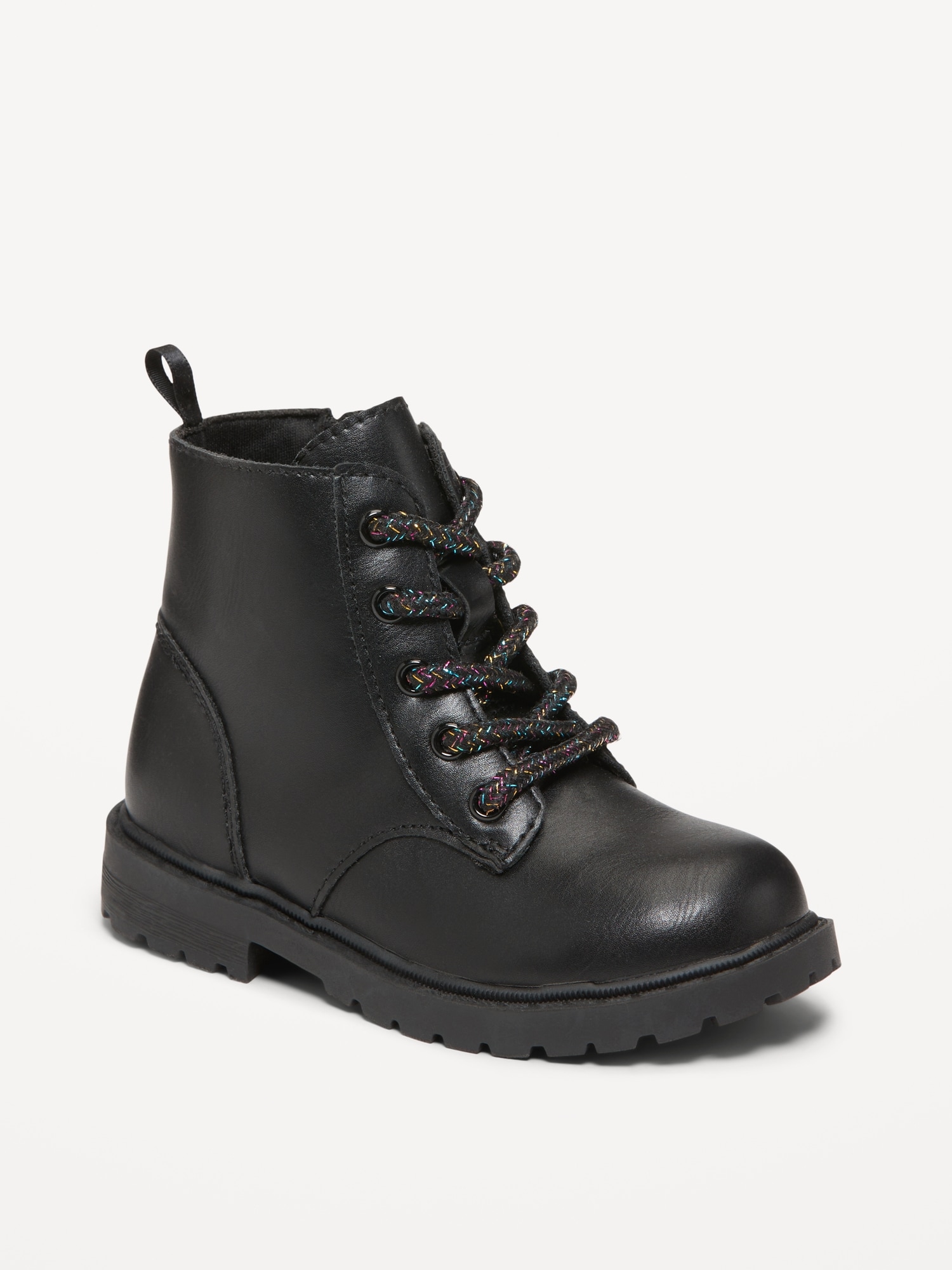 Side-Zip Combat Boots for Toddler Girls