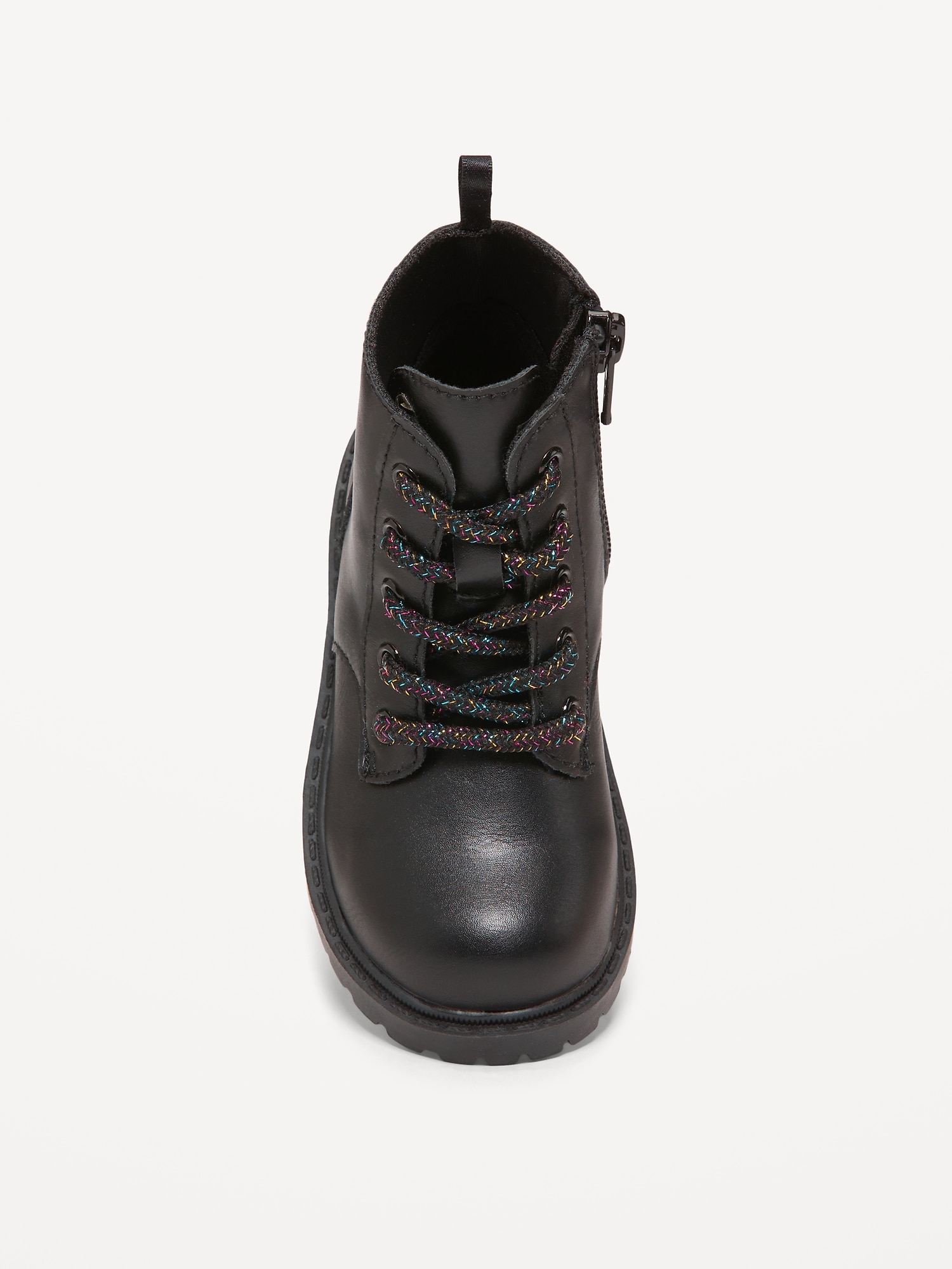 Girls leather combat boots best sale