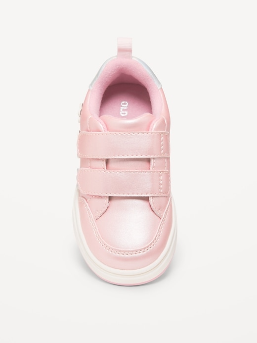 View large product image 2 of 3. Faux-Leather Double-Strap Sneakers for Toddler Girls