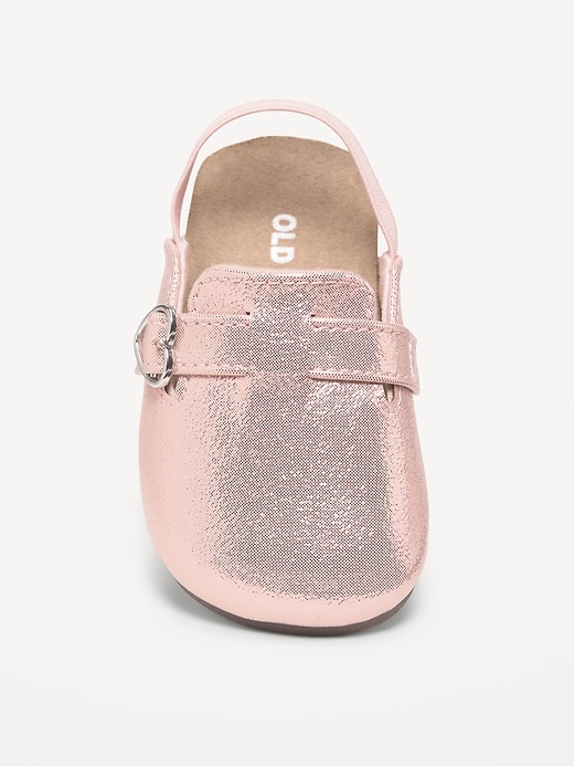 View large product image 2 of 5. Faux-Leather Metallic Buckled Clog Shoes for Baby