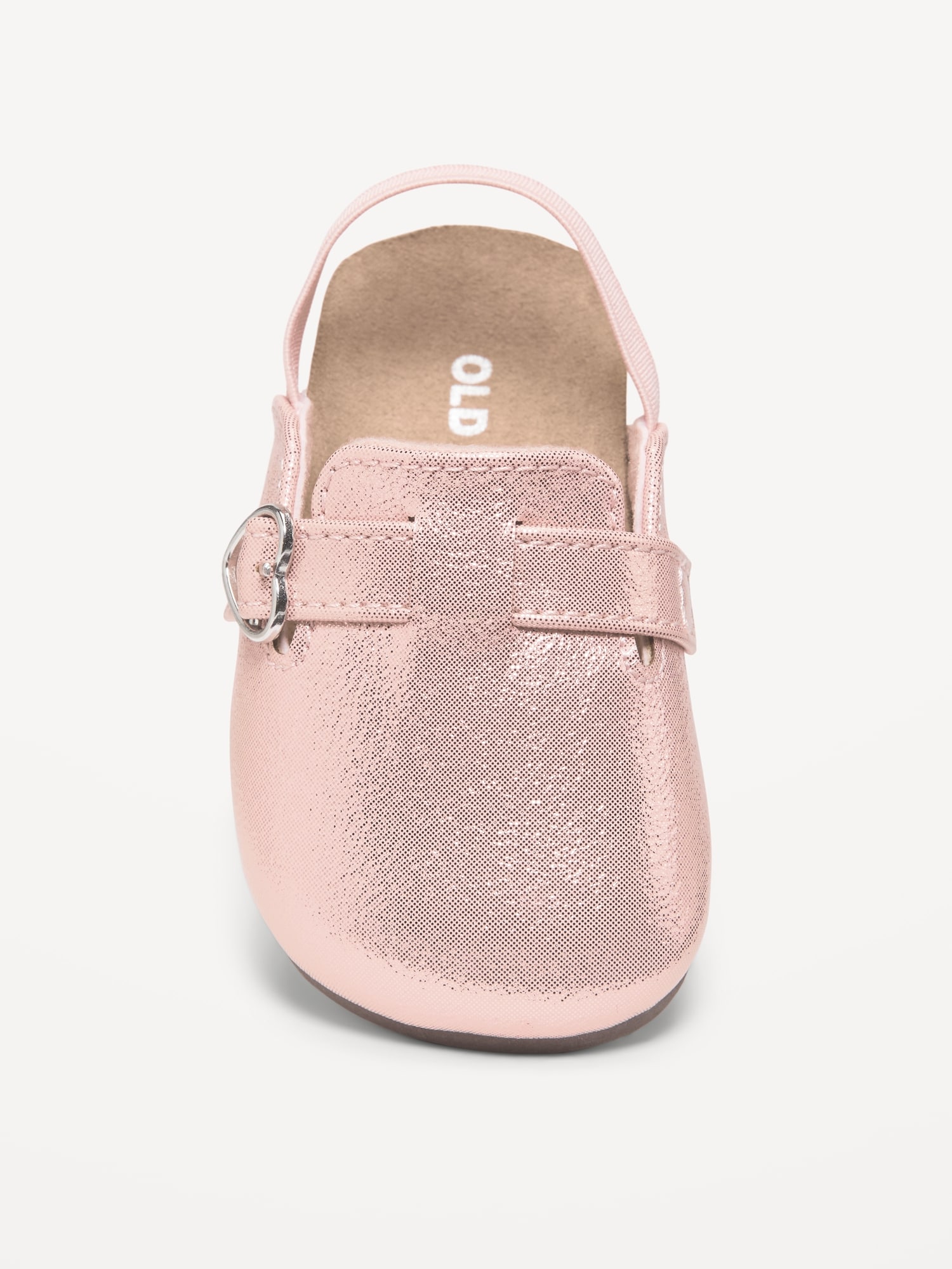 Faux-Leather Metallic Buckled Clog Shoes for Baby