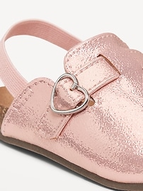 View large product image 5 of 5. Faux-Leather Metallic Buckled Clog Shoes for Baby