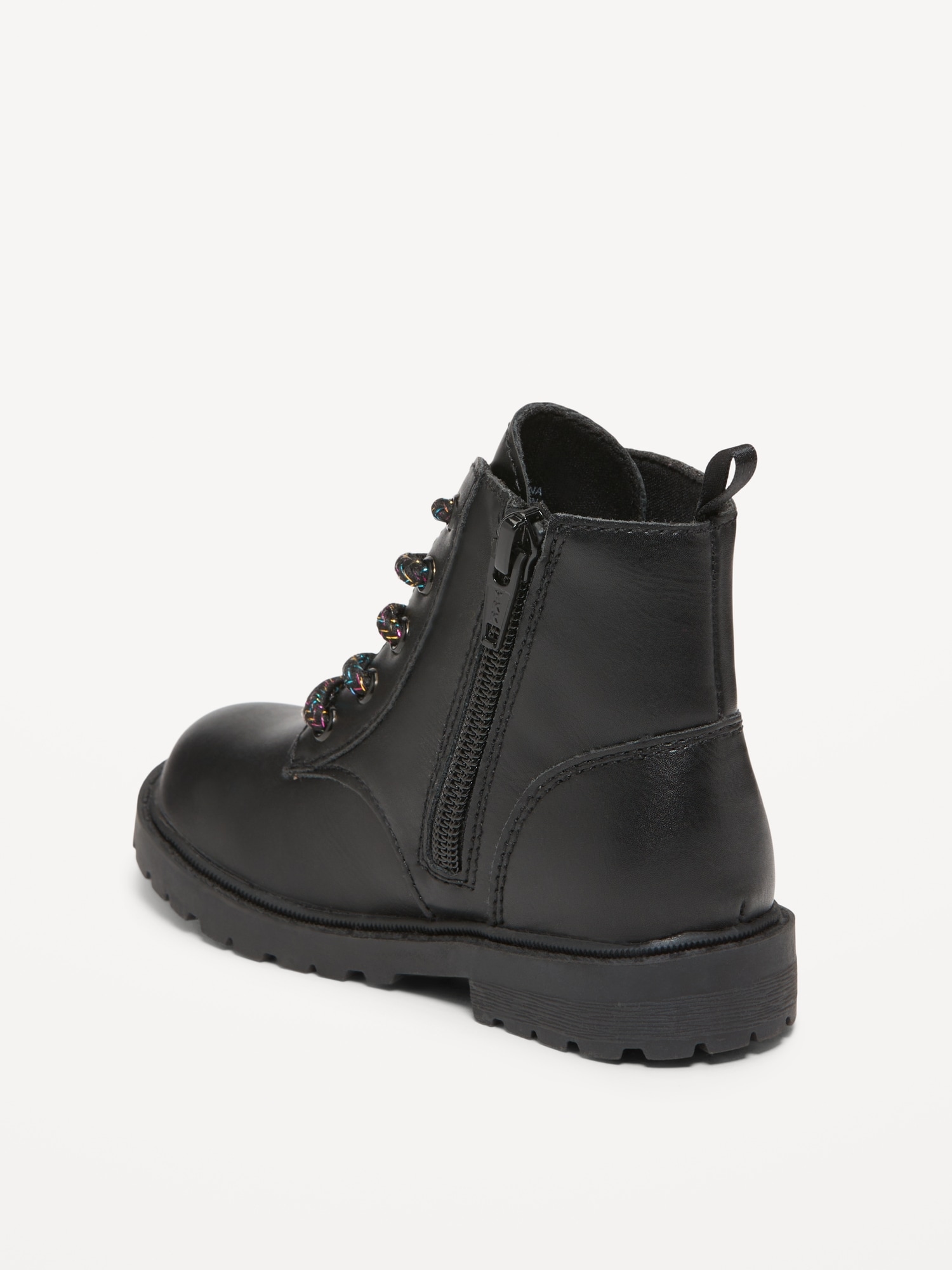 Side-Zip Combat Boots for Toddler Girls