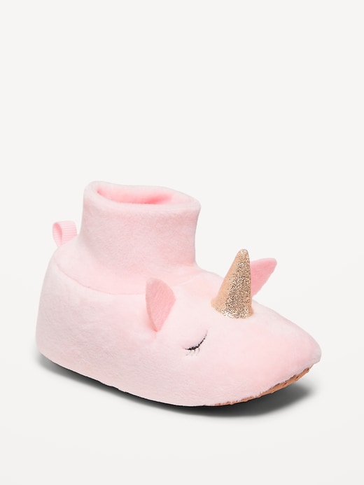 View large product image 2 of 4. Faux-Fur Unicorn Slippers for Baby