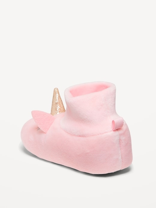 Image number 3 showing, Faux-Fur Unicorn Slippers for Baby
